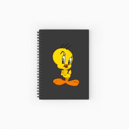 Discover Vintage 90s Warner Bros Tweety Bird Spiral Notebooks   Ruled Line XL White Crewneck