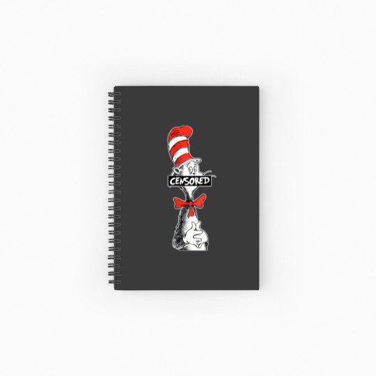 Discover Seuss Geisel  CENSORED Cat in stovepipe hat Spiral Notebooks   Ruled Line
