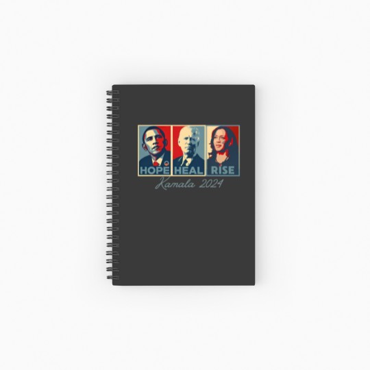 Discover Hope Heal RISE, Kamala Harris 2024 Spiral Notebooks   Ruled Line, Support for First Woman American President