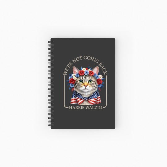 Discover Harris Walz 2024 We're Not Going Back Spiral Notebooks   Ruled Line, Kamala Harris, Harris Walz Spiral Notebooks   Ruled Line