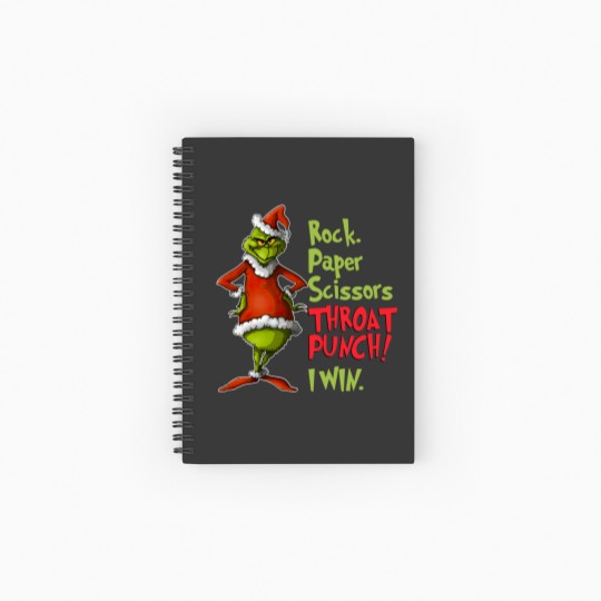 Discover Grin Rock Paper Scissors Throat Punch, Win Spiral Notebooks   Ruled Line, Rock Paper Scissors Spiral Notebooks   Ruled Line