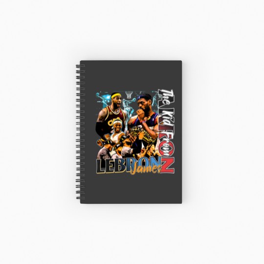 Discover Vintage Lebron James 90s Basketball Bootleg Style Spiral Notebooks   Ruled Line, Lebron James Spiral Notebooks   Ruled Line