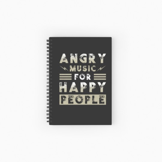 Discover Metal Music Angry Music For Happy People Spiral Notebooks   Ruled Line
