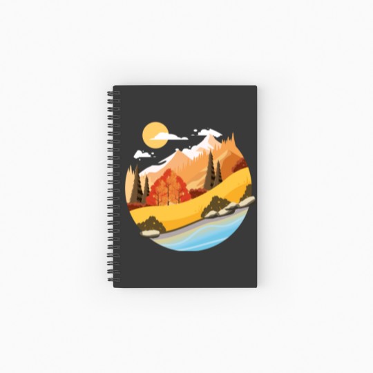 Discover Mountain Vibes Unisex V Neck Spiral Notebooks   Ruled Line