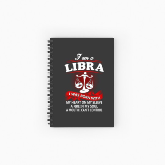 Discover i am a libra woman i was born with my heart on my t Spiral Notebooks   Ruled Line