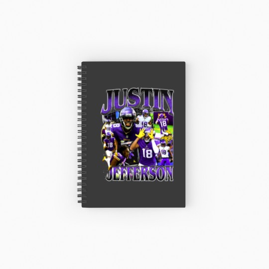 Discover Vintage 90s Graphic Style Justin Jefferson Spiral Notebooks   Ruled Line
