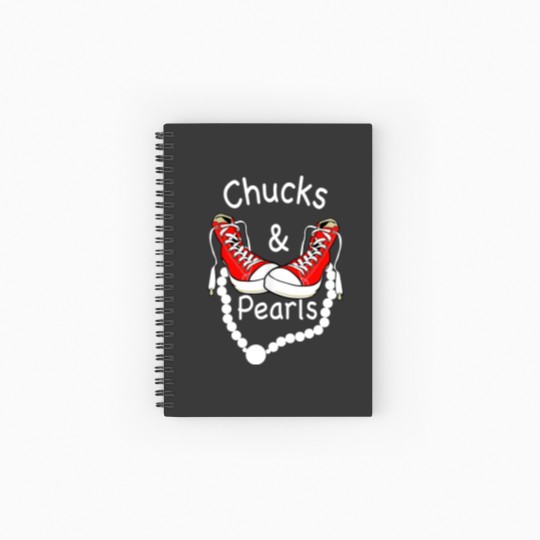 Discover Chucks And Pearls Black Funny Spiral Notebooks   Ruled Line