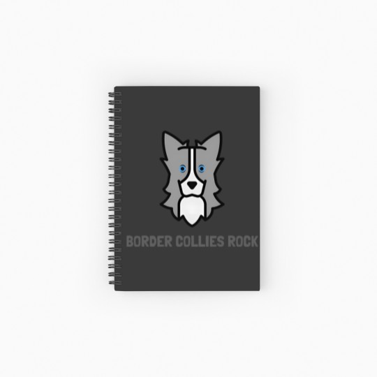 Discover Border Collies Rock Spiral Notebooks   Ruled Line