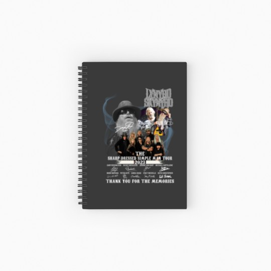 Discover The sharp dressed simple man tour zz top lynyrd skynyrd signatures 2023 Spiral Notebooks   Ruled Line