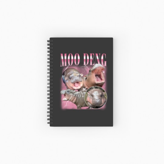Discover Vintage Moo Deng Ruled Spiral Notebook