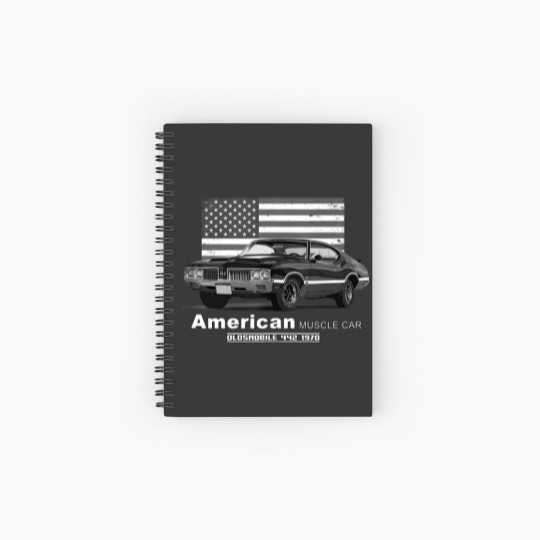 Discover oldsmobile 442 american muscle car 60s 70s old is gold Spiral Notebooks   Ruled Line