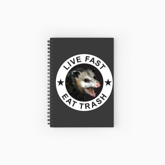 Discover Live Fast Eat Trash Spiral Notebooks   Ruled Line