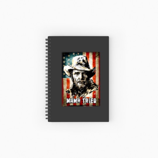 Discover Vintage Merle Haggard Mama Tried Black Spiral Notebooks   Ruled Line