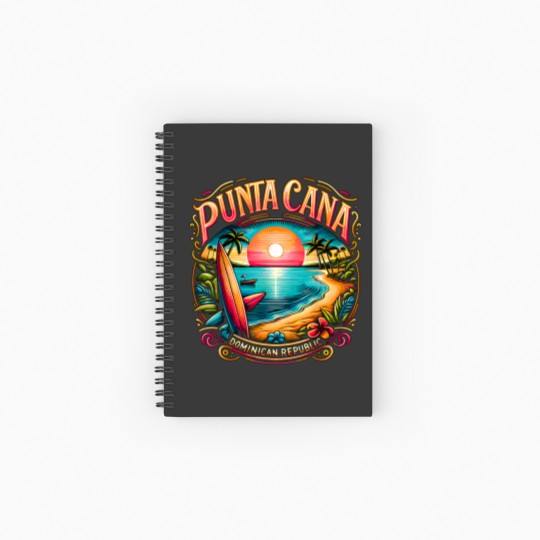 Discover Punta Cana Dominican Republic Vacation Beach Spiral Notebooks   Ruled Line