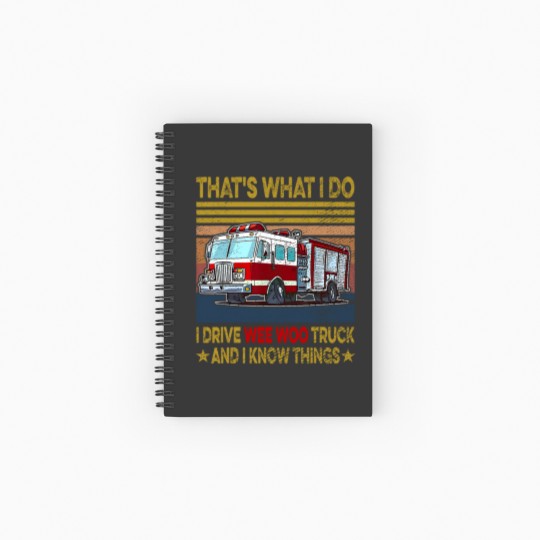 Discover Nn I Drive Wee Woo Truck FireFighter Costume Fireman Spiral Notebooks   Ruled Line