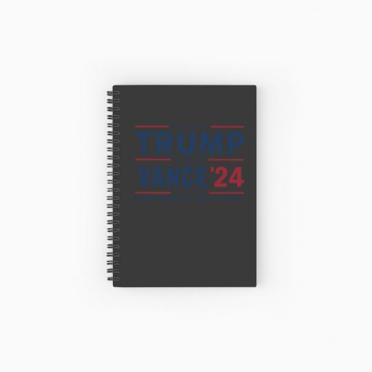 Discover Trump 2024 Spiral Notebooks featuring President Trump and JD Vance