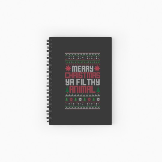 Discover Urban Attitude Christmas Merry Xmas Ya Filthy Animal Meme Spiral Notebooks   Ruled Line