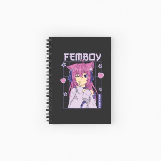 Discover Femboy Anime Cute Little Femboy Spiral Notebooks   Ruled Line