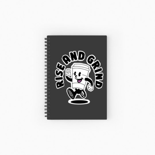 Discover Rise and grind, coffee, tea, motivation Spiral Notebooks   Ruled Line
