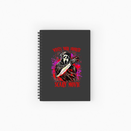 Discover Scream Ghostface What's Your Favorite Scary Movie Spiral Notebooks   Ruled Line, Scream Ghost Face Spiral Notebooks   Ruled Line