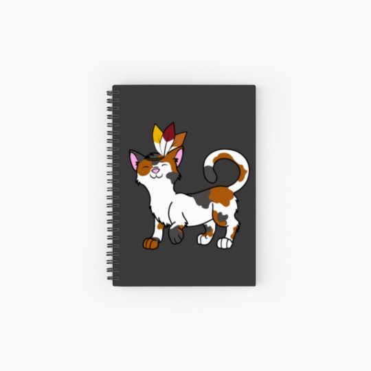 Discover Thanksgiving Calico Cat with Indian Headdress Perfect Gift Spiral Notebooks   Ruled Line