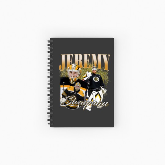 Discover Jeremy Swayman Spiral Notebooks   Ruled Line Ice Hockey American Professional Hockey Championship Sport Merch Vintage Spiral Notebooks   Ruled Line