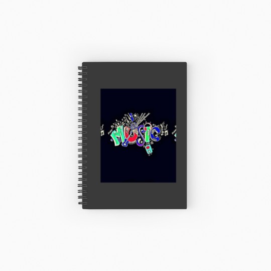 Discover Music Black  Colorful Text 5132 Spiral Notebooks - Ruled Line