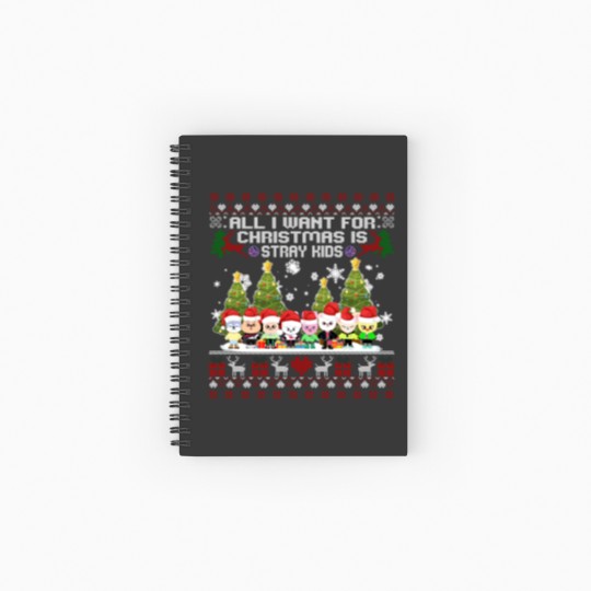 Discover Stray Kids Skzoo Ugly Christmas Spiral Notebooks   Ruled Line, Kpop Christmas Spiral Notebooks   Ruled Line, Cute SKZOO TSweatshirt