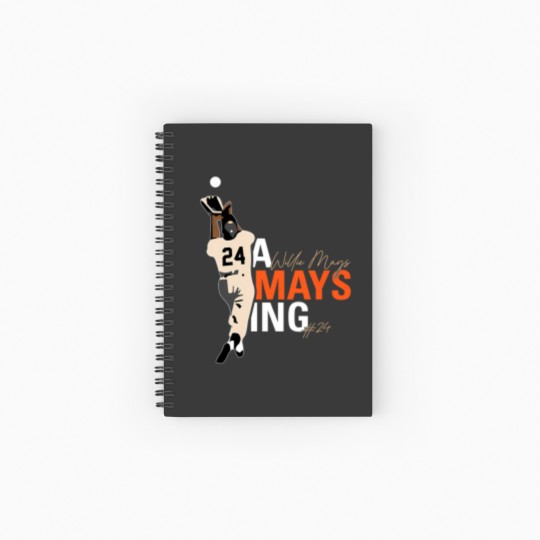 Discover Willie Mays 24 Spiral Notebook - The Catch Hand Draw Edition