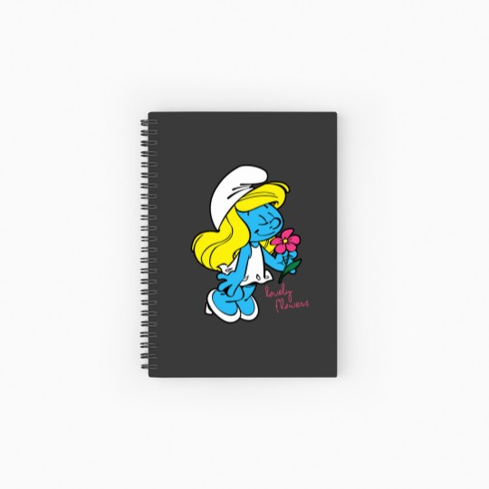 Discover Us The Smuurfs Smurfette Lovely Flowers Unisex Vintage Spiral Notebooks   Ruled Line