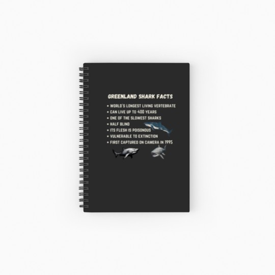 Discover greenland shark facts Spiral Notebooks   Ruled Line