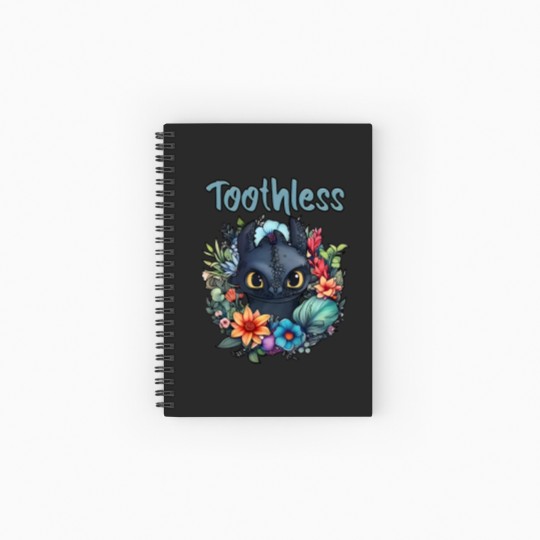 Discover Disneyyy How To Train Your Dragon Toothless Floral Spiral Notebooks   Ruled Line, Disneyyy Spiral Notebooks   Ruled Line