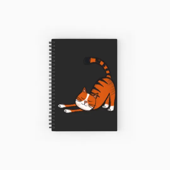 Discover Cute cat with black stripes and orange color Spiral Notebooks   Ruled Line