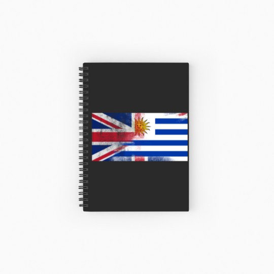 Discover British Uruguayan Half Uruguay Half UK Flag Spiral Notebooks   Ruled Line