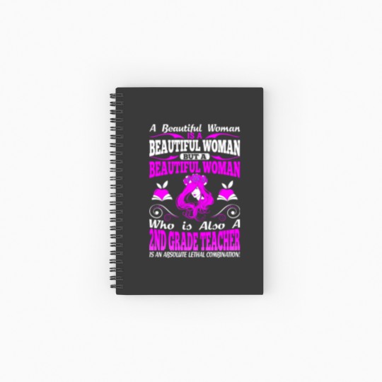 Discover Beautiful Woman 2nd Grade Teacher Lethal Spiral Notebooks   Ruled Line