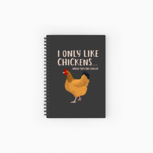Discover Funny Grilled Smokes Chicken meat Jerking Spiral Notebooks   Ruled Line