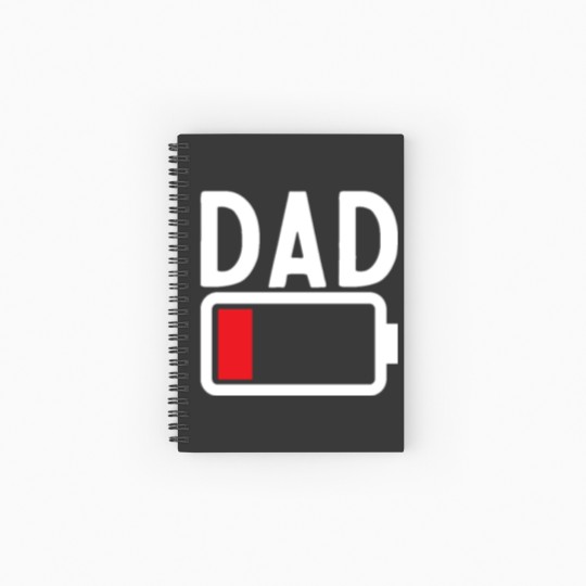Discover Funny Low Battery Dad daddy and son gift Spiral Notebooks   Ruled Line