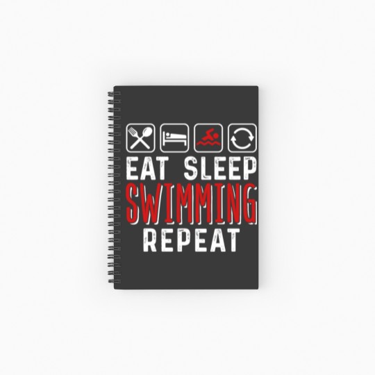 Discover Eat Sleep Swimming Repeat Spiral Notebooks   Ruled Line
