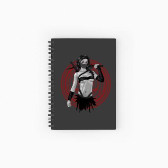 Discover ninja girl sexy fighter kaempferin zeichnung Spiral Notebooks   Ruled Line