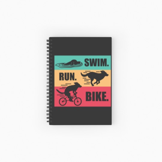 Discover Dog Swim Run Bike Spiral Notebooks   Ruled Line
