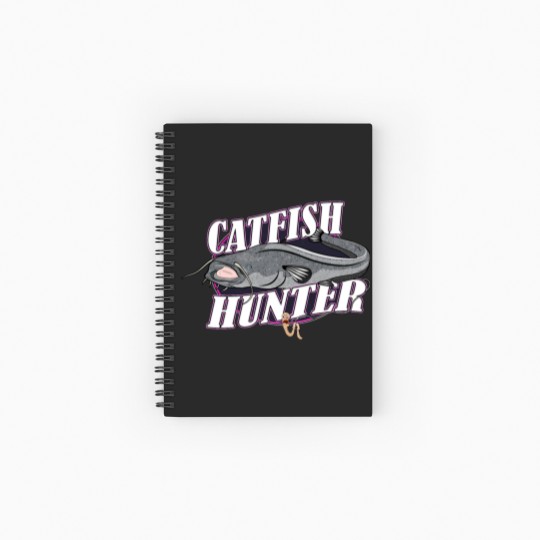 Discover Catfish Gift Mudcat Fisherman wels catfish Spiral Notebooks   Ruled Line