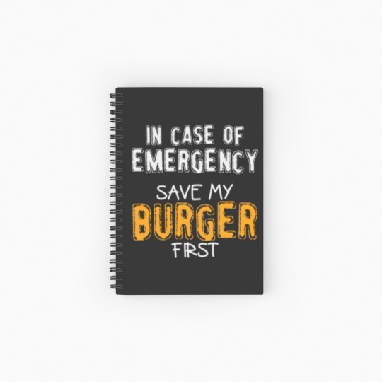 Discover Burger Saying | Eating Fast Food Meat Emergency Spiral Notebooks   Ruled Line