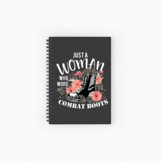 Discover Just A Woman Wore Combat Boots Veteran Spiral Notebooks   Ruled Line