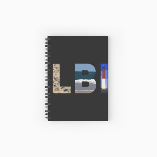 Discover Lbi Long Beach Island Nj Photo Beach Ocean Lightho Spiral Notebooks   Ruled Line