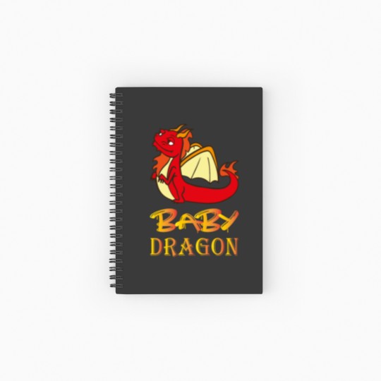 Discover Baby Dragon Illustration Graphic Dragon And Funny Spiral Notebooks   Ruled Line