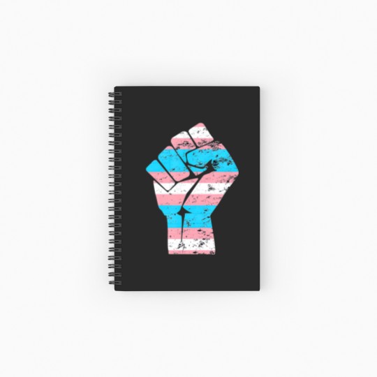 Discover Resist Fist Transgender Flag Trans Pride T Spiral Notebooks   Ruled Line