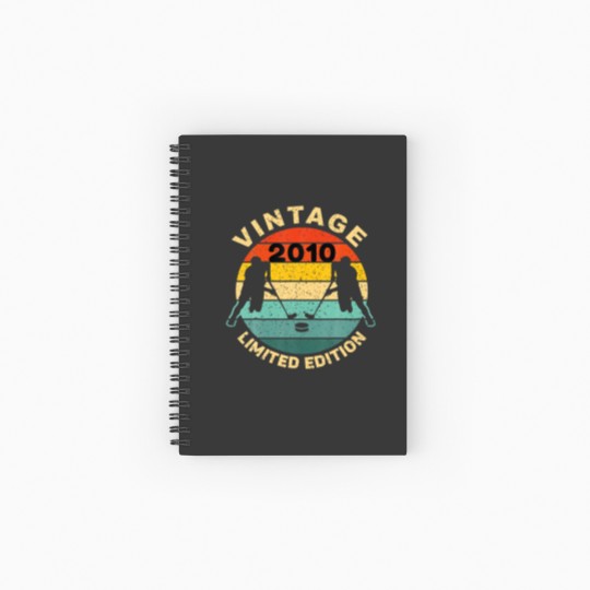 Discover Ice Hockey Vintage 2010 Bday 12Th Birthday Hockey Spiral Notebooks   Ruled Line