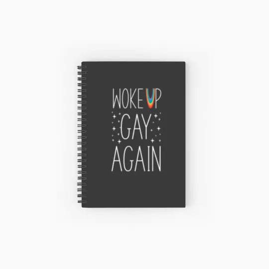 Discover LGBT Pride Rainbow Woke Up Gay Again Stars Spiral Notebooks   Ruled Line