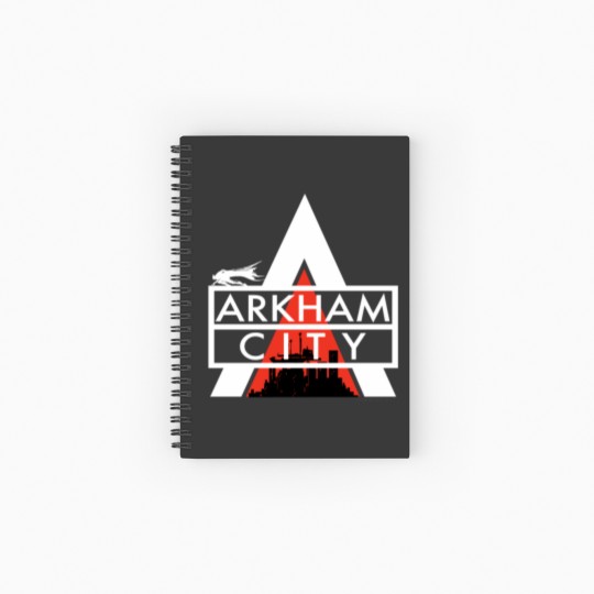 Discover Arkham City Logo White Spiral Notebooks   Ruled Line