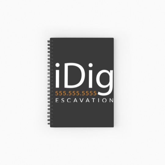 Discover iDIG. Excavator. Backhoe Operator. Gift and Merch Spiral Notebooks   Ruled Line